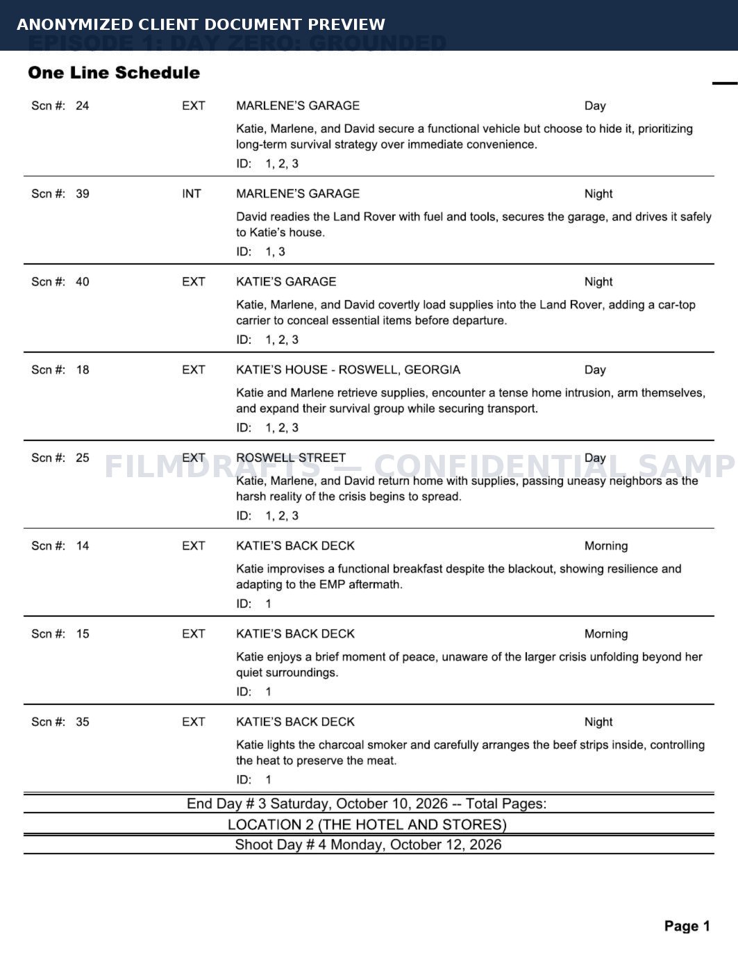 Anonymized project document page 2