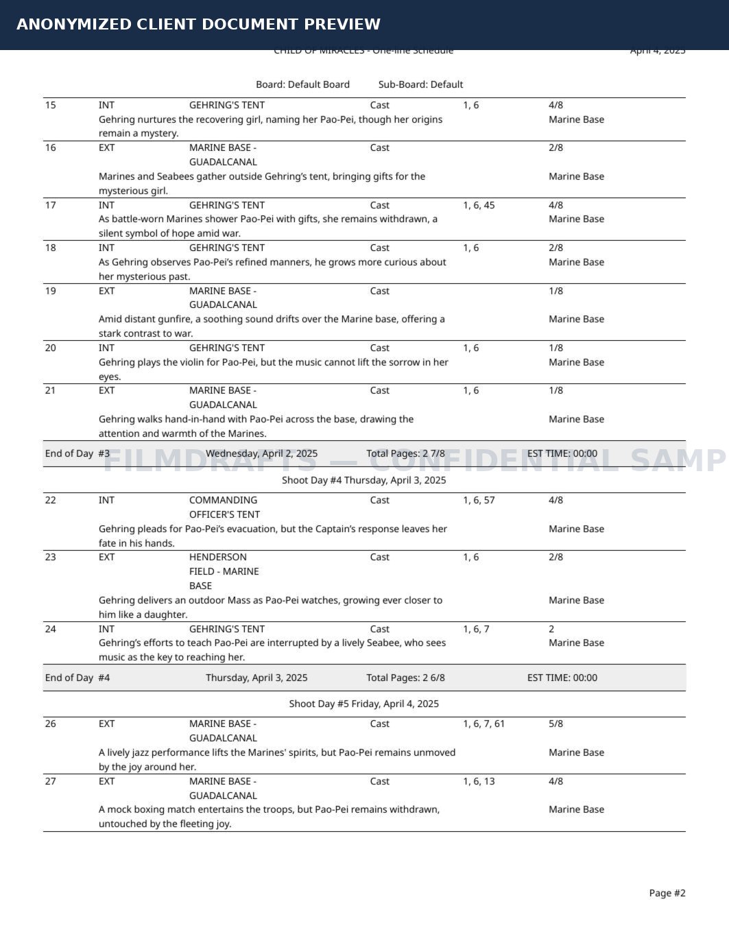 Anonymized project document page 2