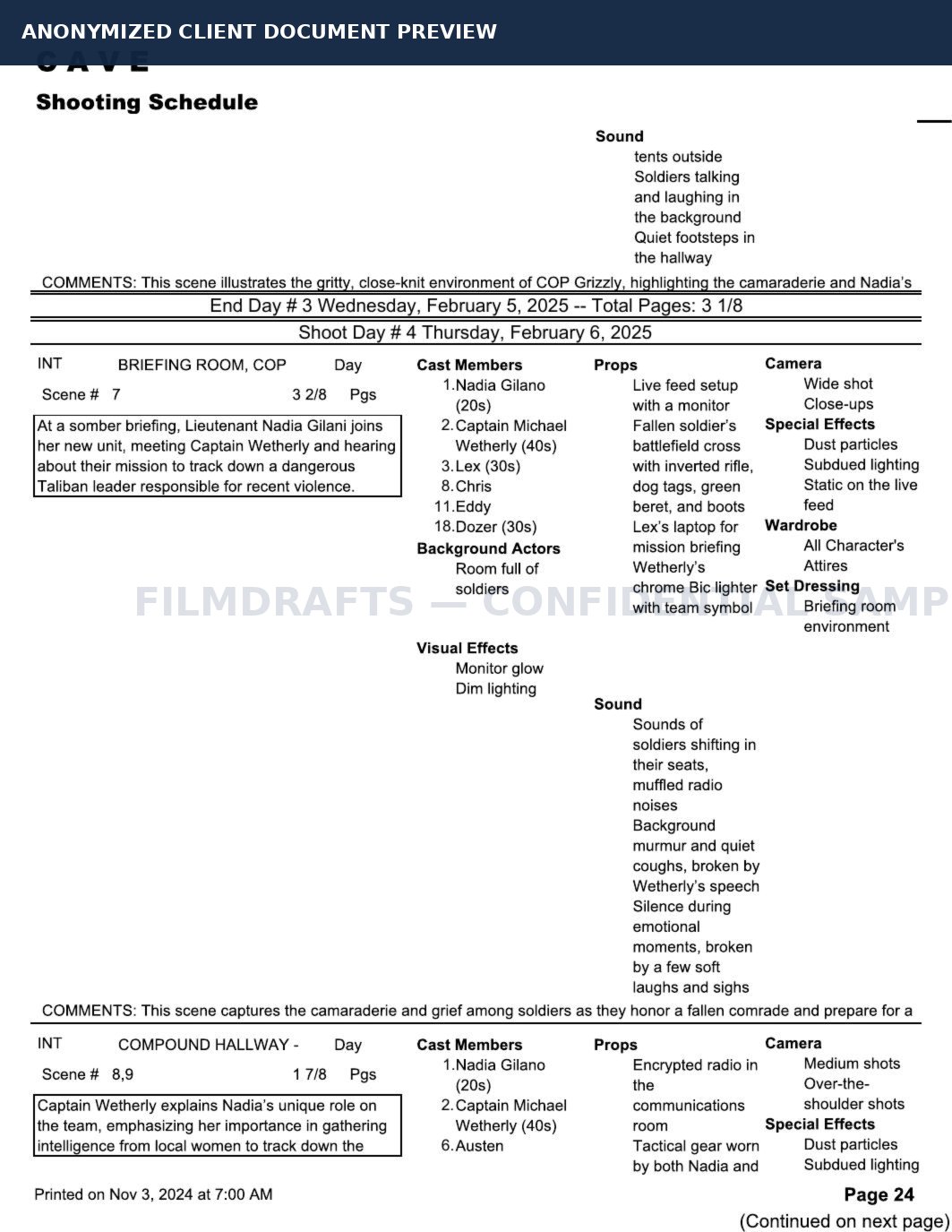 Anonymized project document page 2