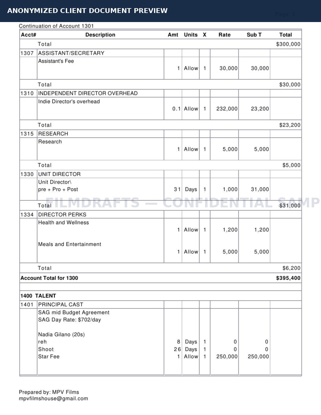 Anonymized project document page 3