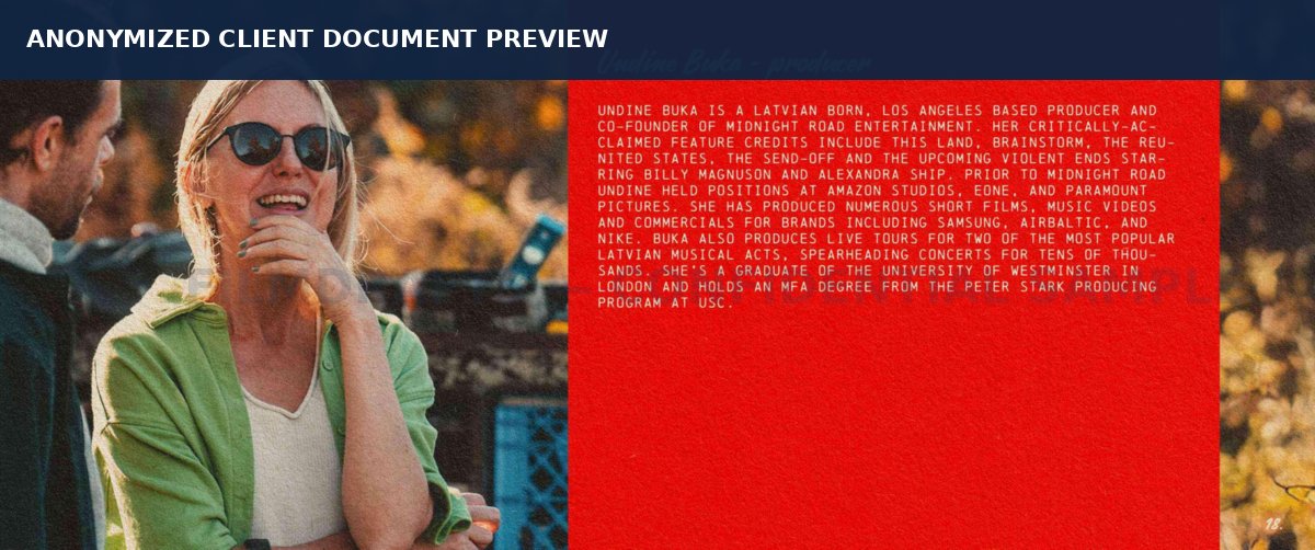 Anonymized project document page 5