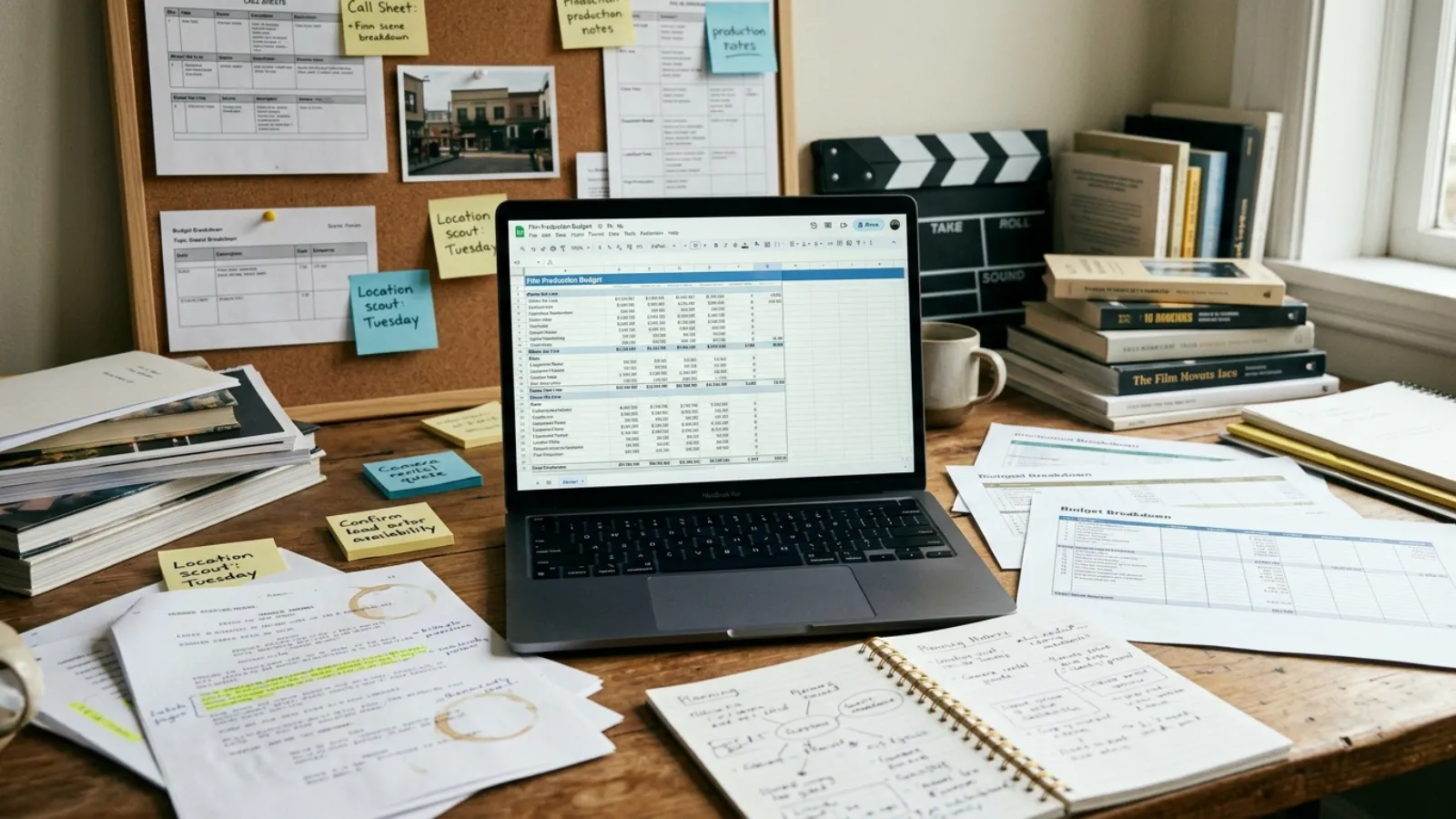 Producer reviewing film budget service options with FilmDrafts highlighted for independent filmmakers